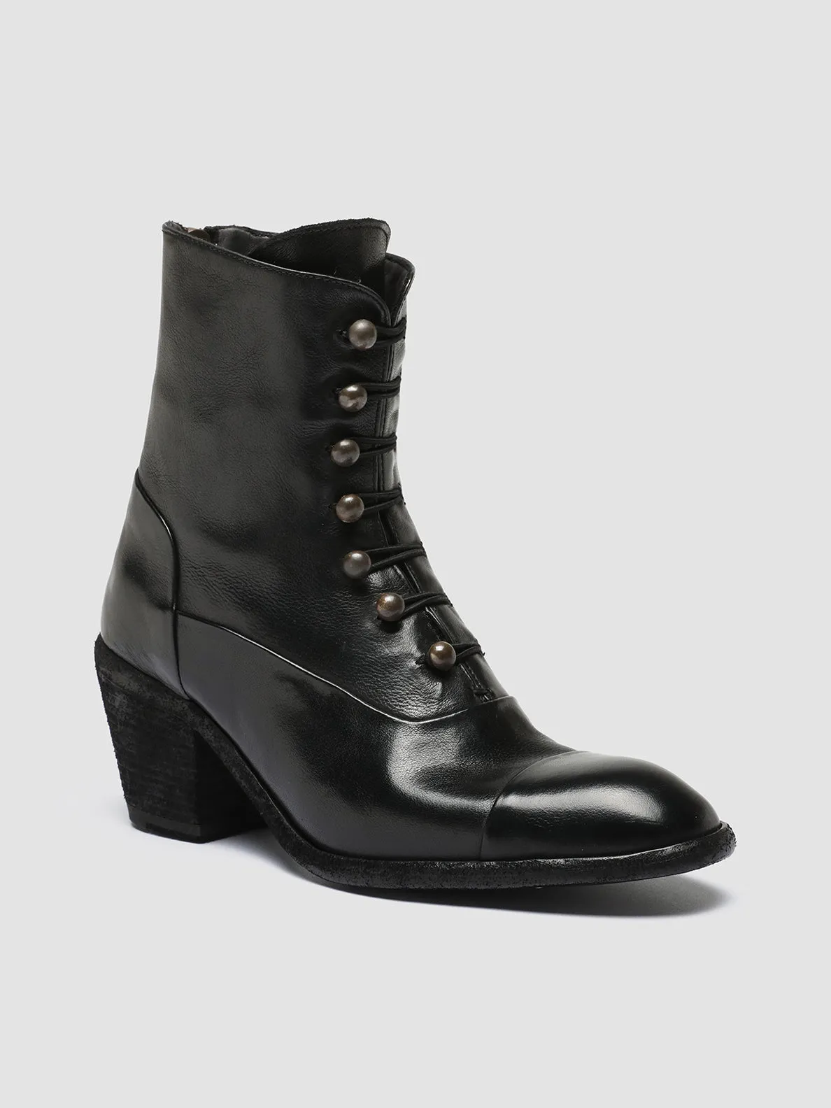 SYDNE 005 - Black Leather Zip Boots