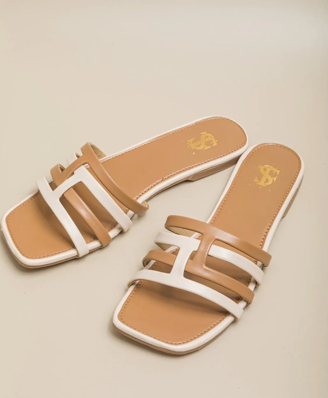 Tan-Beige color block sliders