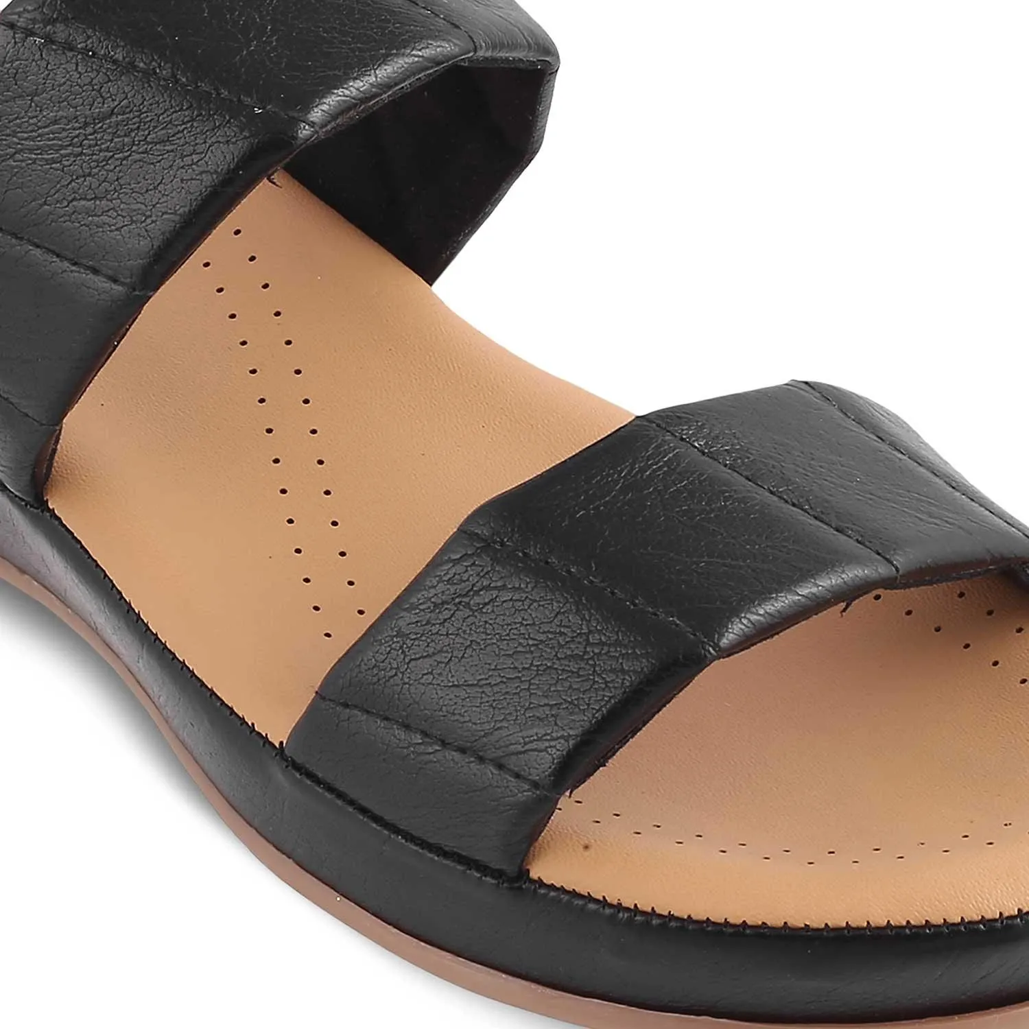 The Vacks Black Women's Casual Wedge Sandals Tresmode