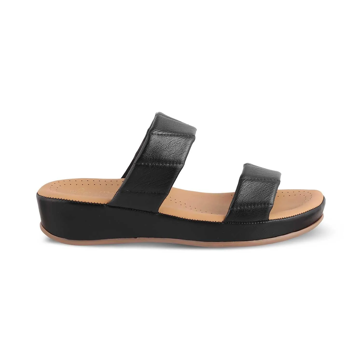 The Vacks Black Women's Casual Wedge Sandals Tresmode