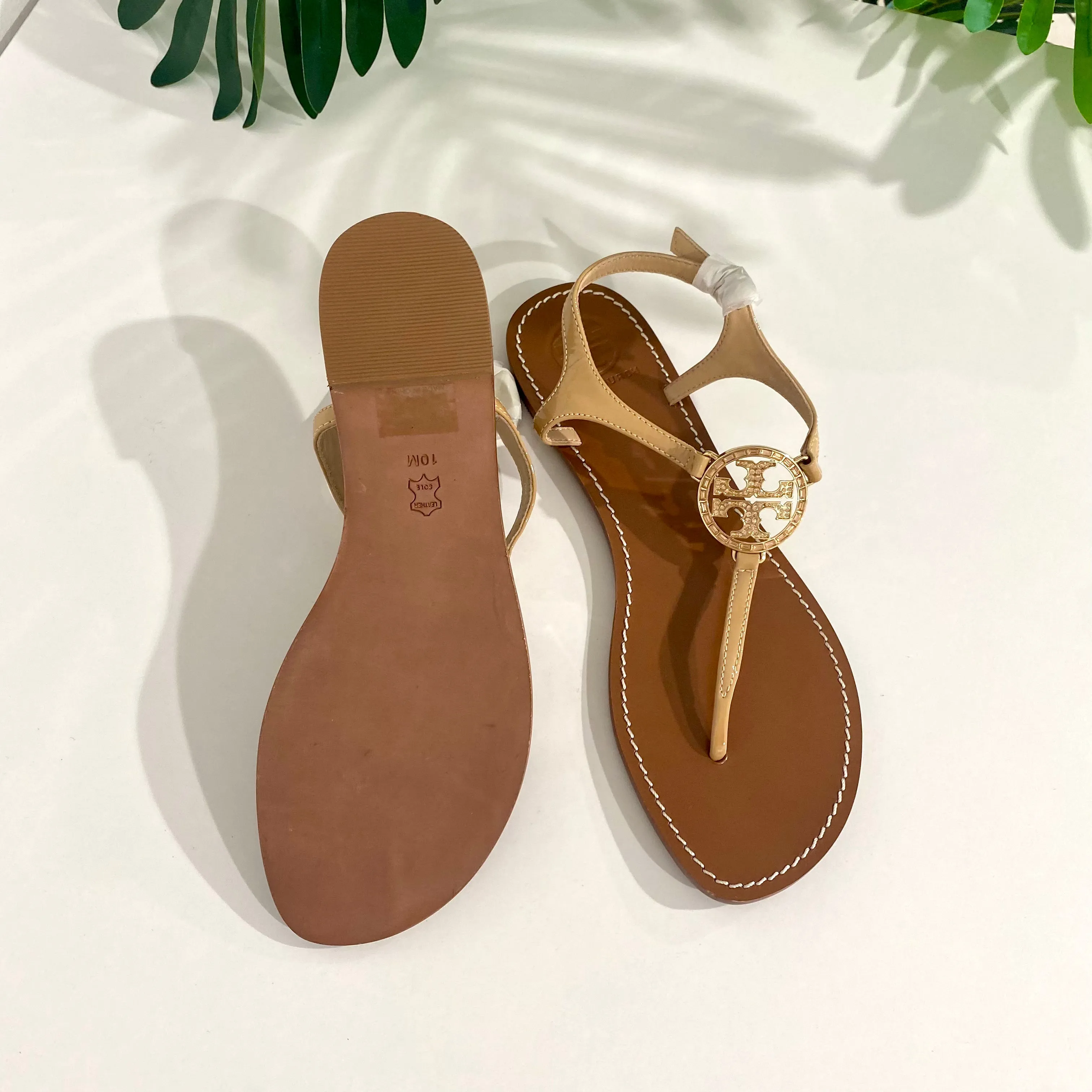 Tory Burch Nude Patent Violet Sandals