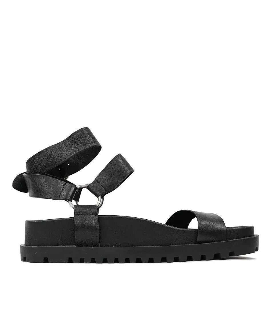 Ullem Black Leather Sandals