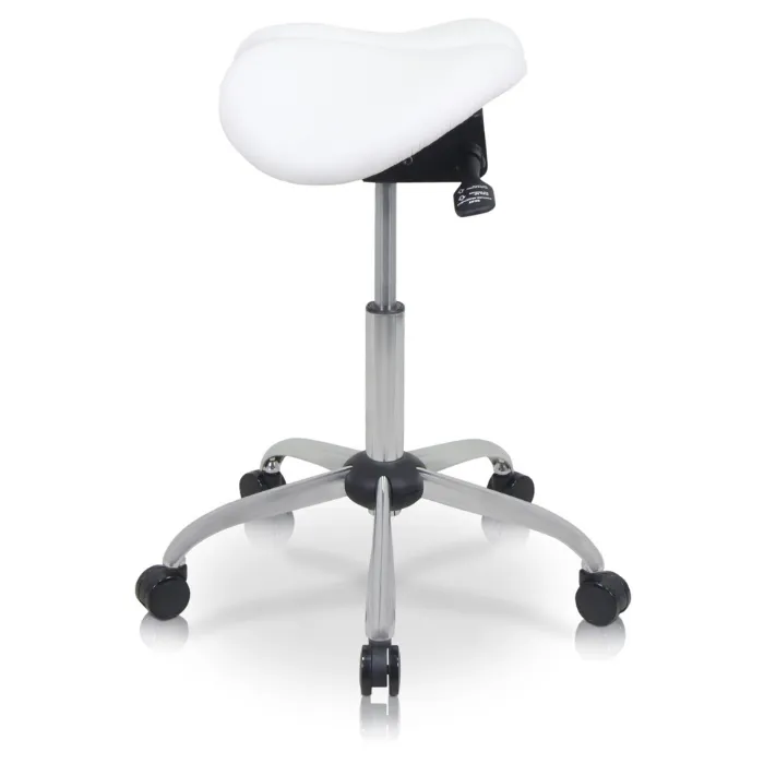 USA Patented Twin Tiltable Saddle Stool with Adjustable Seat Width and Center Gap [GENUINE LEATHER]