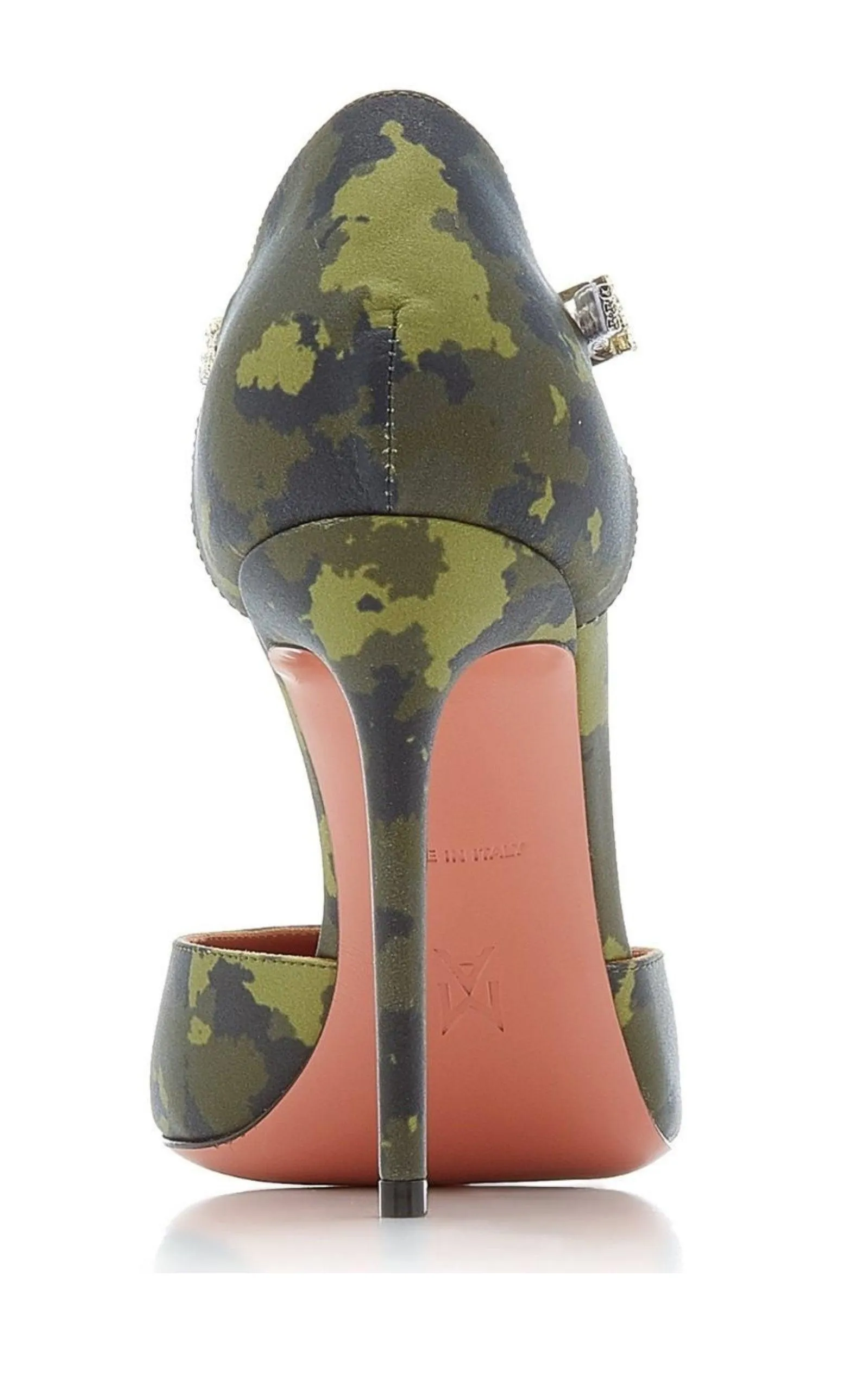 Usrina Crystal-Embellished Camouflage-Satin Pumps