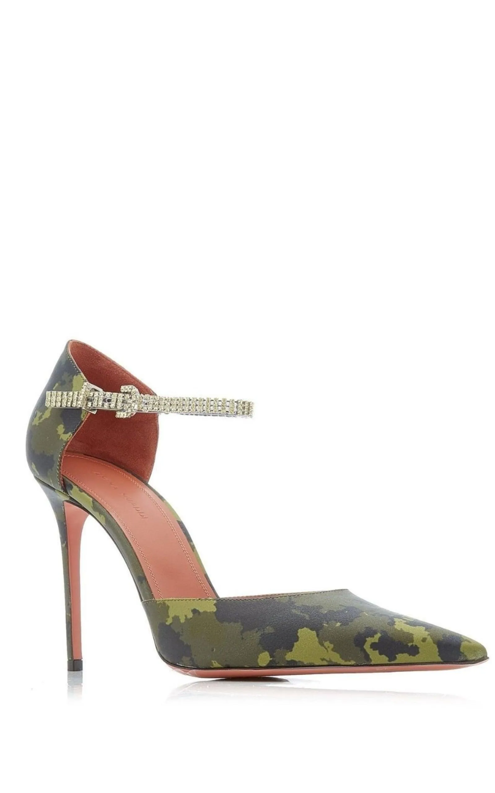 Usrina Crystal-Embellished Camouflage-Satin Pumps