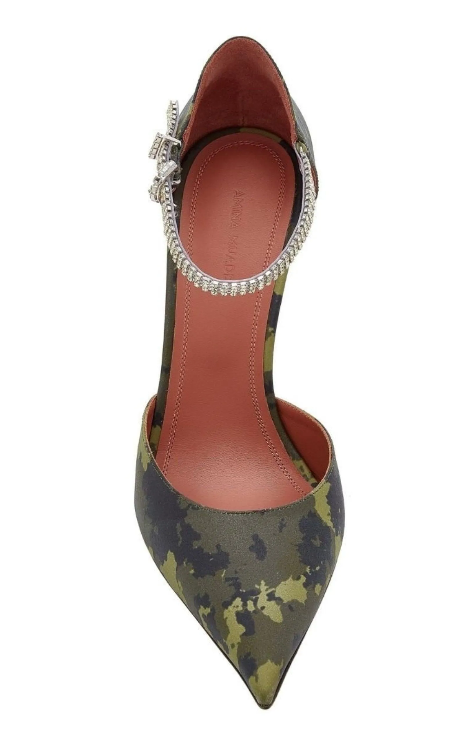 Usrina Crystal-Embellished Camouflage-Satin Pumps