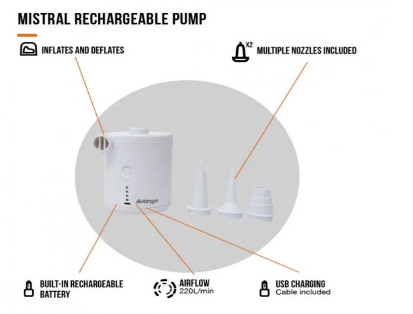 Vango Mistral Rechargeable Pump