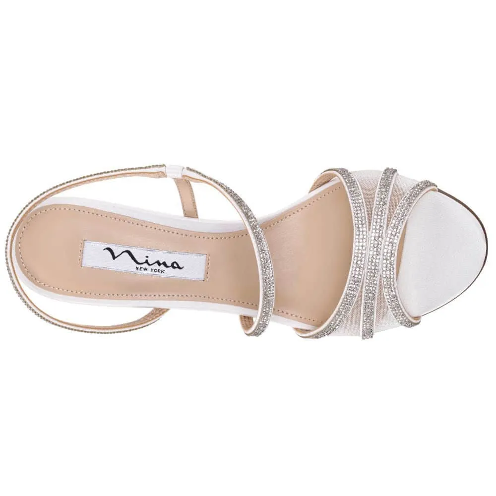 Vianca Heel in Ivory Luster Satin