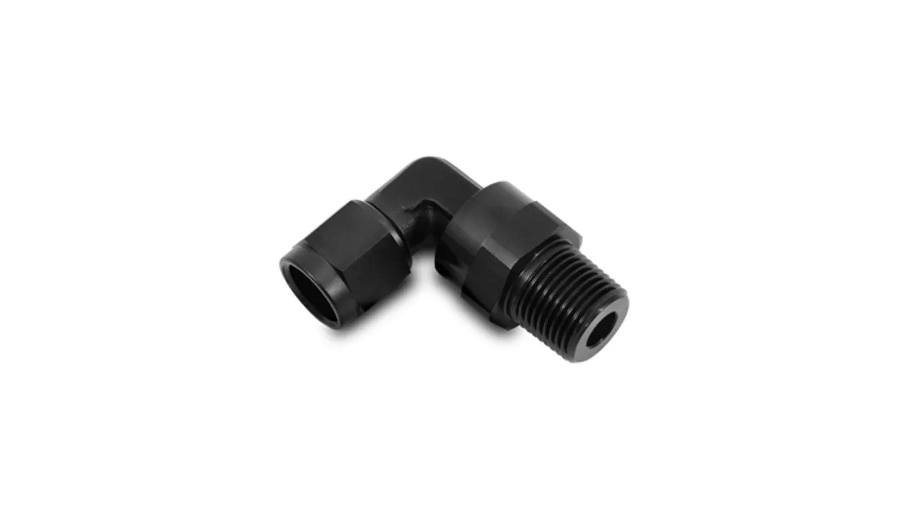 Vibrant -6AN Female to 1/8"NPT Male Swivel 90 Degree Adapter Fitting - 11383