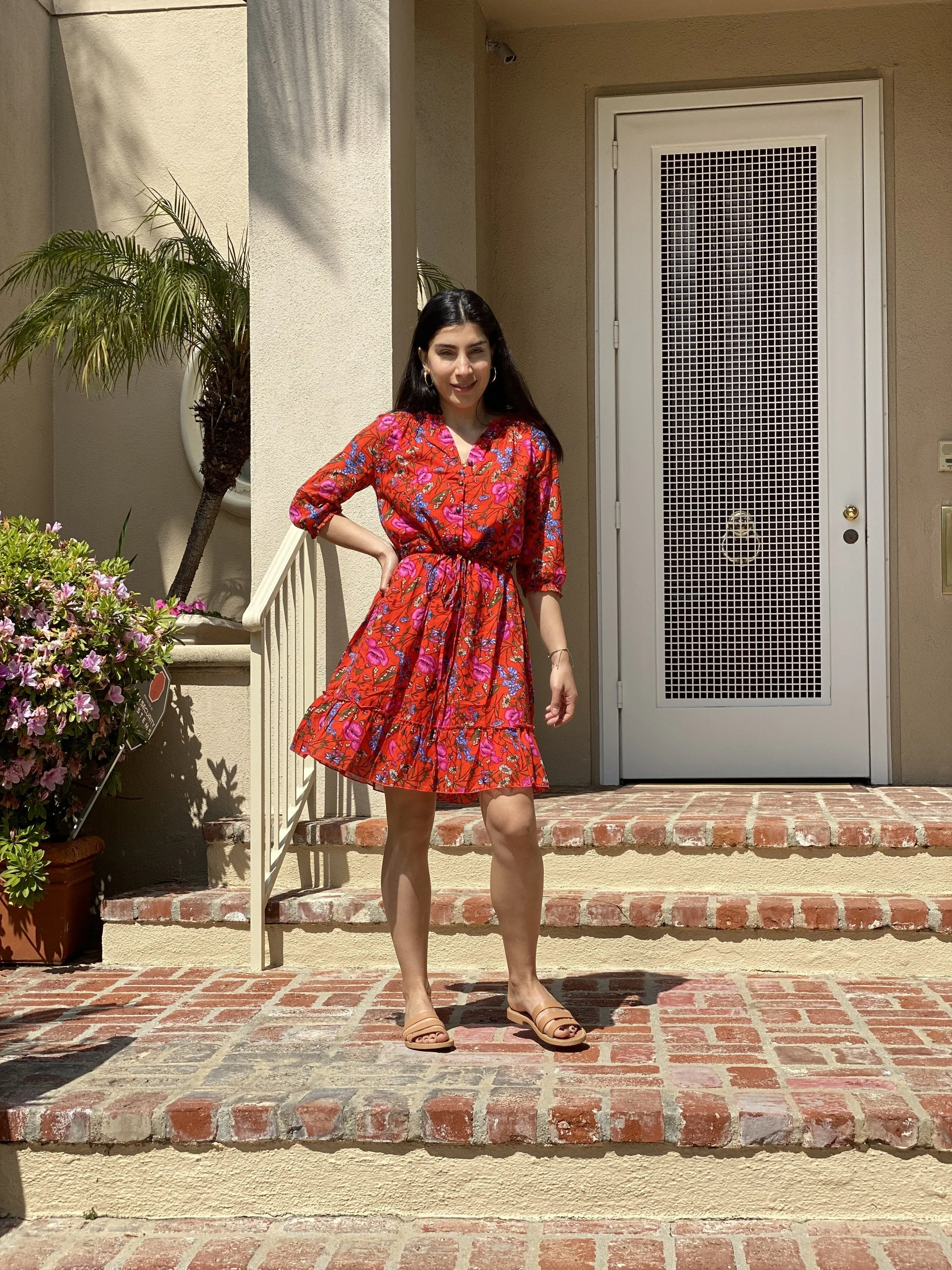 VIRGO MINI DRESS - POPPY RED