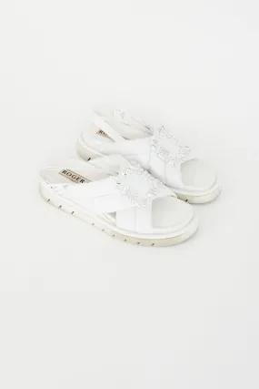 White Viv' Winter Strass Buckle Sandal