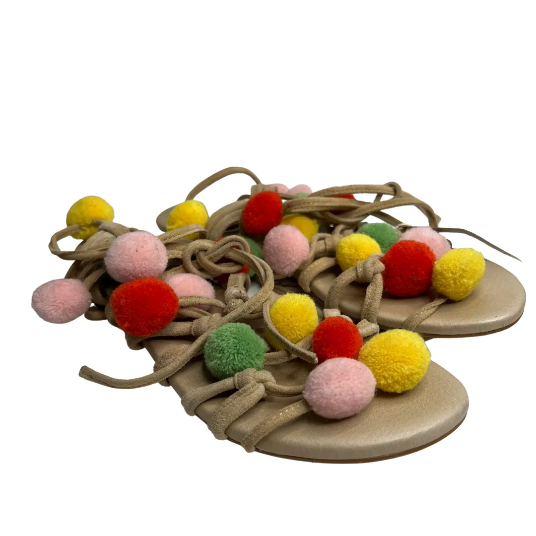 Wittner Leather Multicolour Pom Pom Strappy Sandals