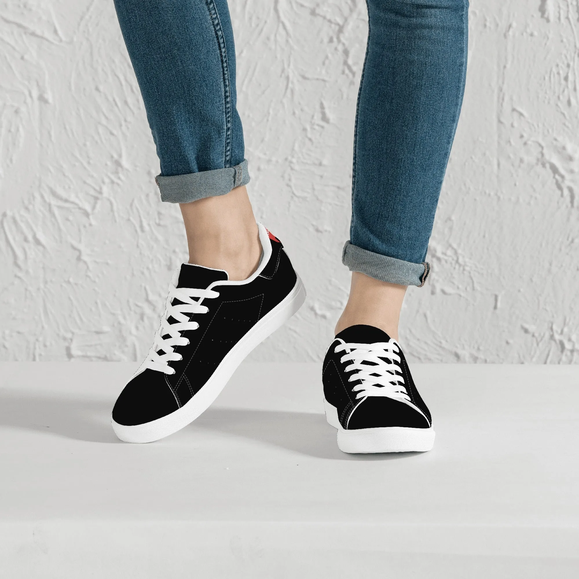 Women's FCS Low Top Black Leather Sneakers