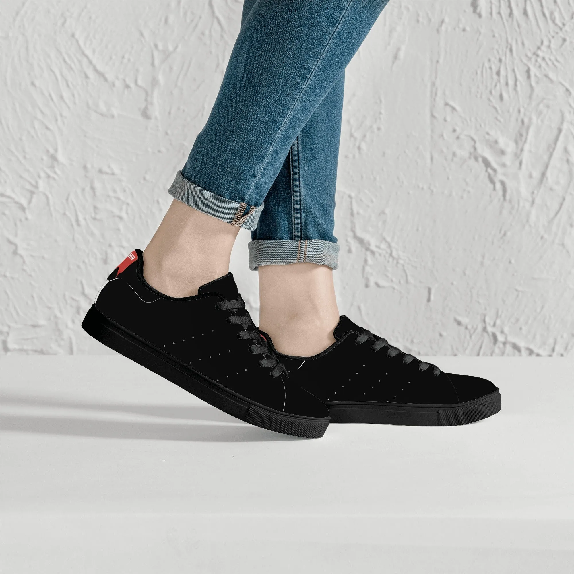 Women's FCS Low Top Black Leather Sneakers