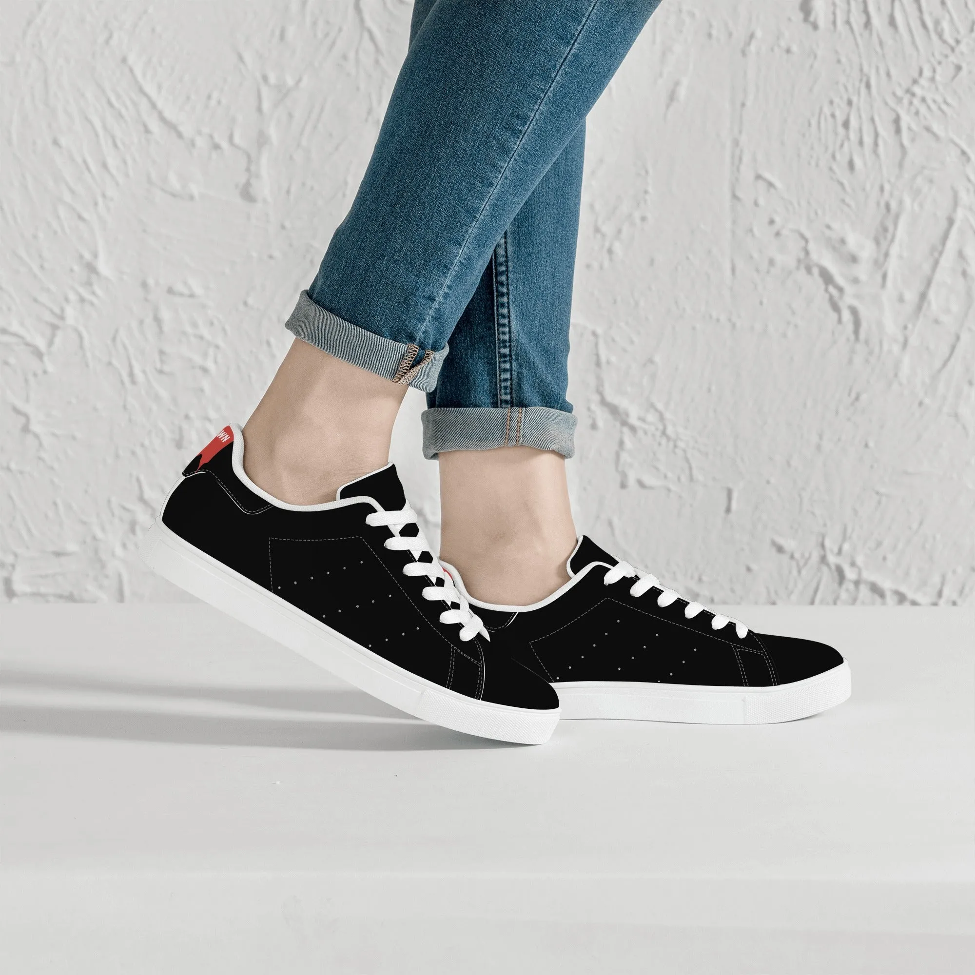 Women's FCS Low Top Black Leather Sneakers