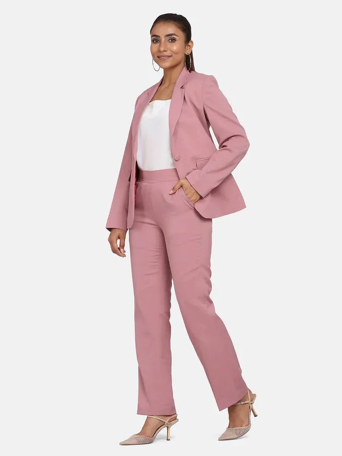 Women’s Formal Poly Crepe Pant Suit - Pink