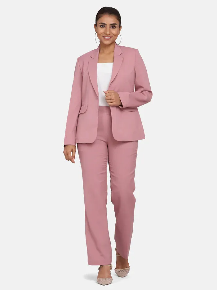 Women’s Formal Poly Crepe Pant Suit - Pink