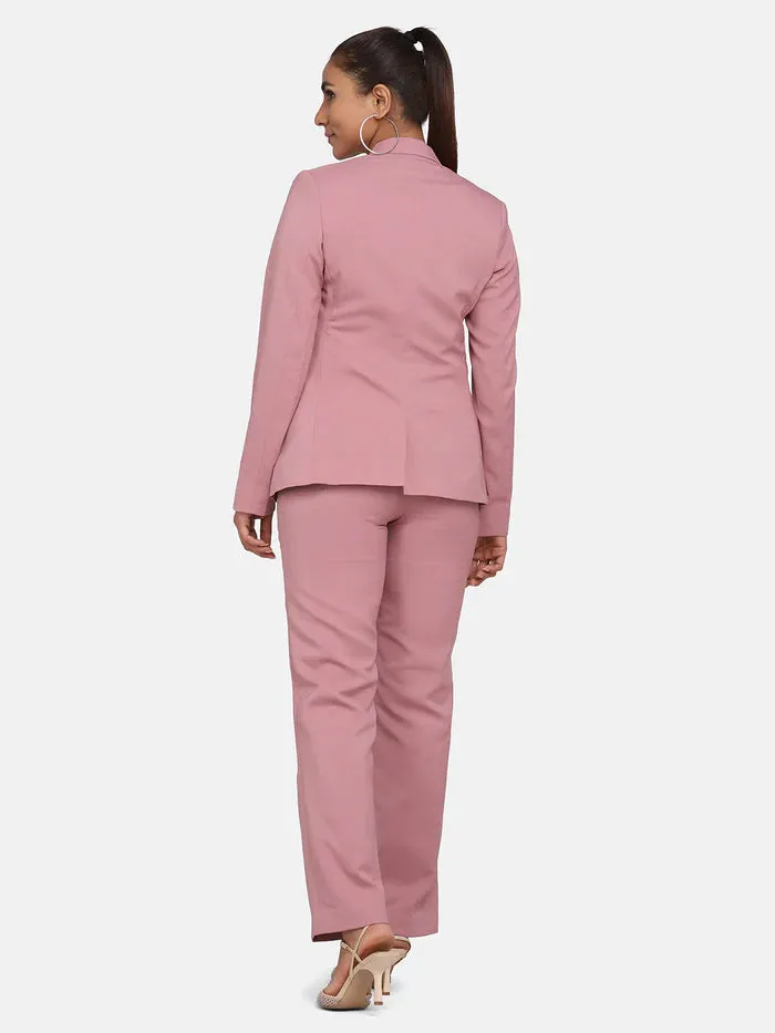 Women’s Formal Poly Crepe Pant Suit - Pink