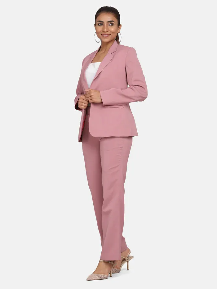 Women’s Formal Poly Crepe Pant Suit - Pink