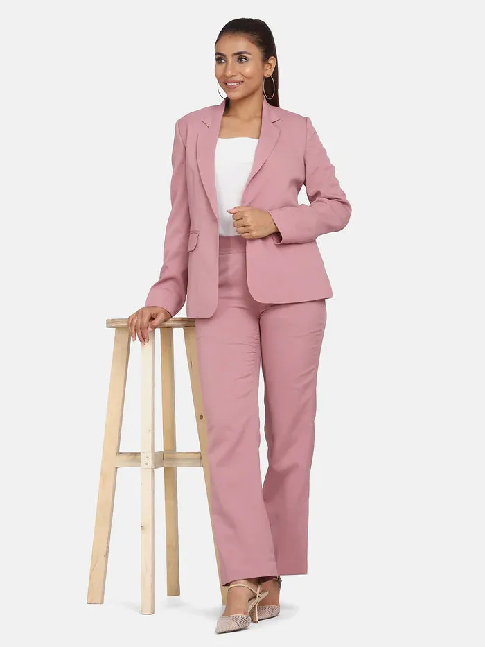 Women’s Formal Poly Crepe Pant Suit - Pink