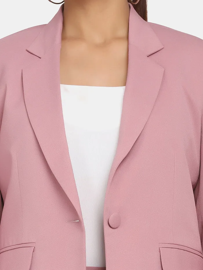 Women’s Formal Poly Crepe Pant Suit - Pink