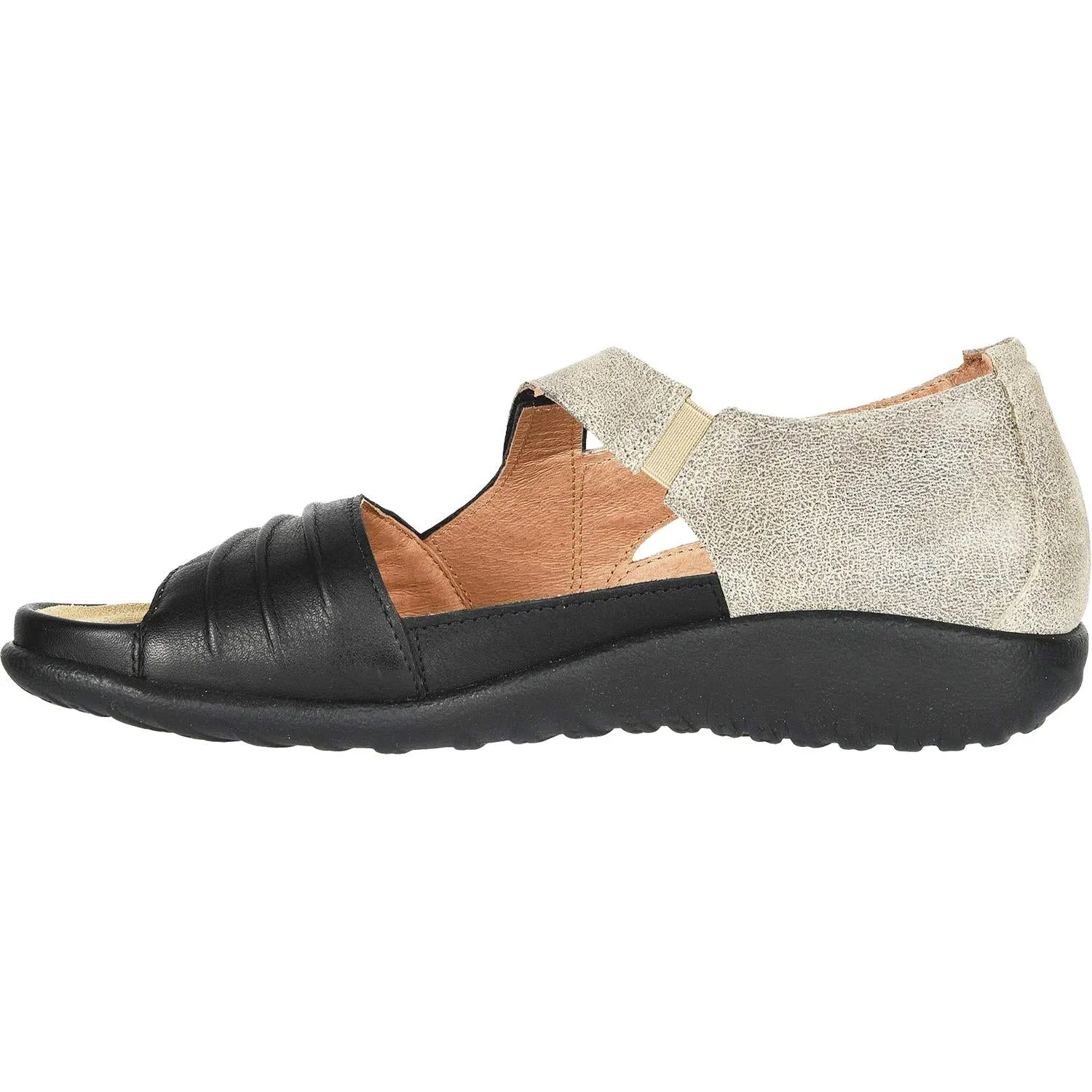 Women's Naot Papaki Speckled Beige/Soft Black Leather