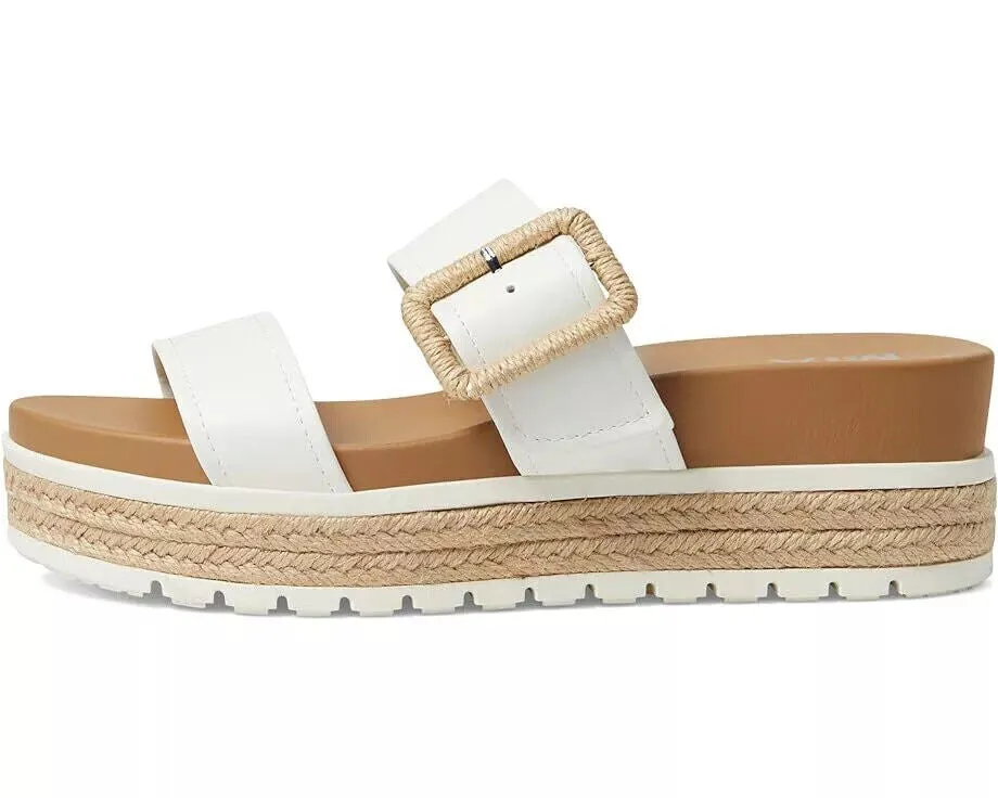 Women's Shoes MIA KENZY Platform Espadrille Slide Sandals MH1916 WHITE